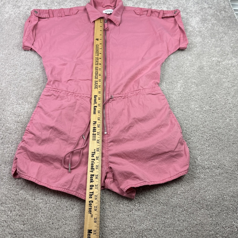 Pistola Meg‎ Romper Size XS Flamingo Pink Zip Front Shorts Short Sleeve Women's - Picture 7 of 8